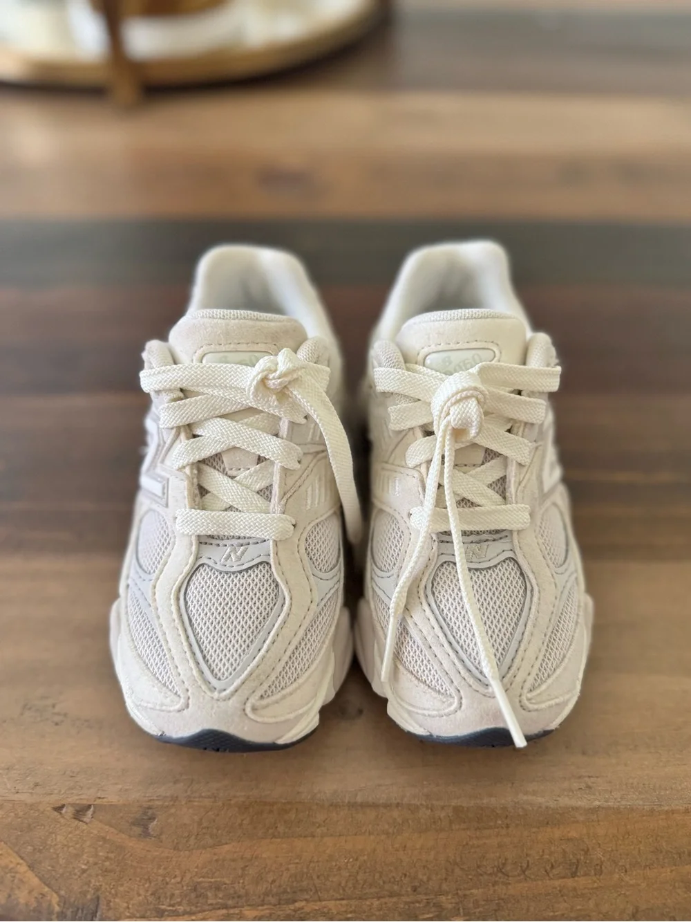 New Balance Toddler Cream/Tan Mesh Suede Chunky Sneaker